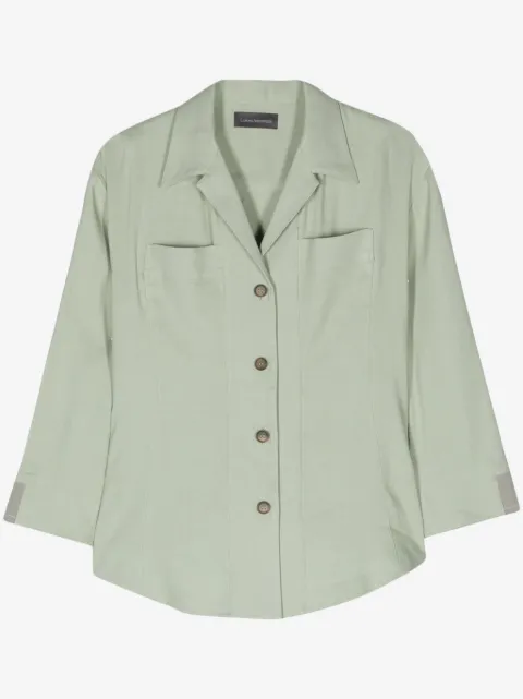 Lorena Antoniazzi camp-collar linen-blend shirt