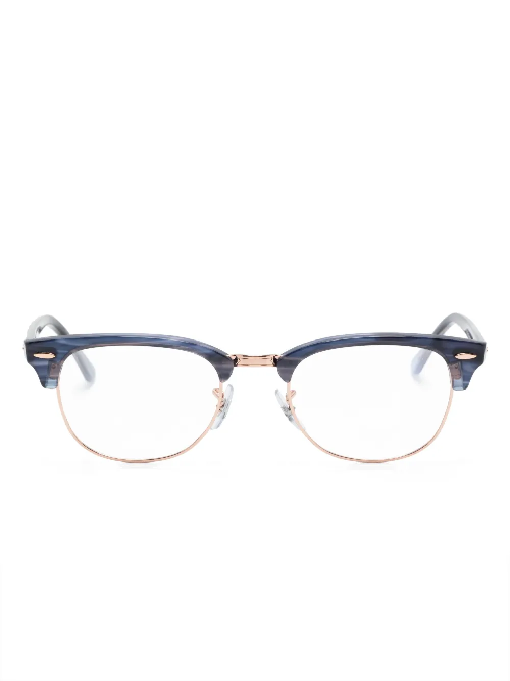 Ray Ban Clubmaster Square-frame Glasses In Blue