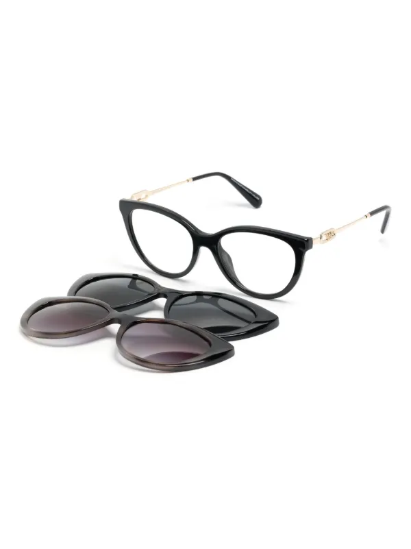 Emporio Armani interchangeable-lens cat-eye Glasses | Black  display picture 3