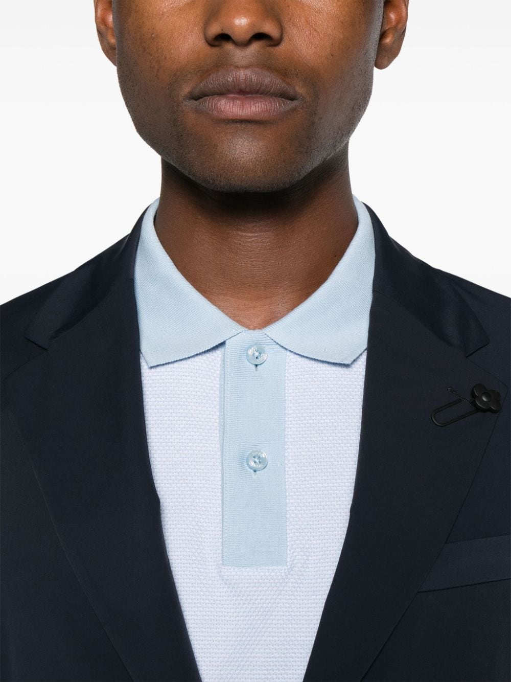 Shop Hugo Boss Phillipson Textured Cotton Polo Shirt In Blue