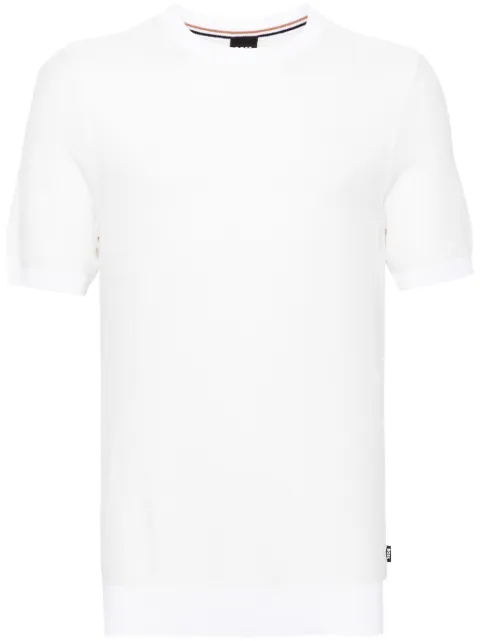 BOSS playera tejida Tantino con cuello redondo