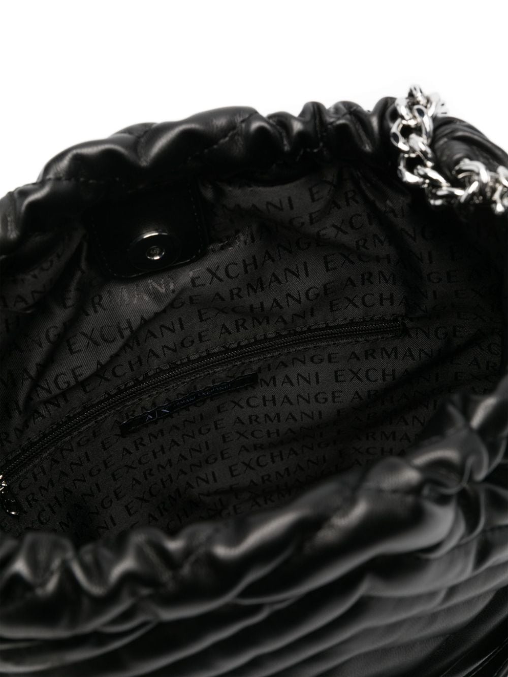 Shop Armani Exchange Logo-plaque Quilted Shoulder-bag In Black