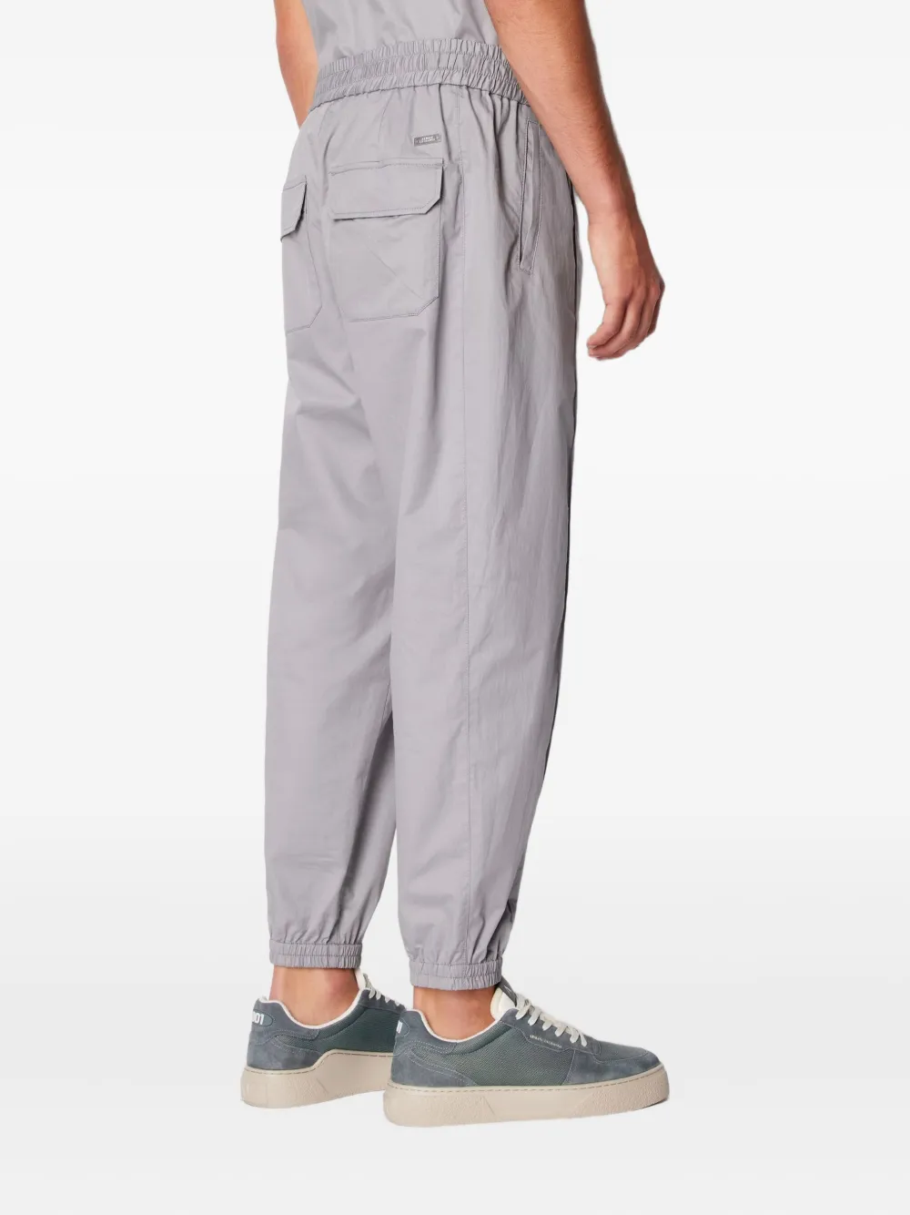 Armani Exchange Drawstring Cuffed Trousers In Gray