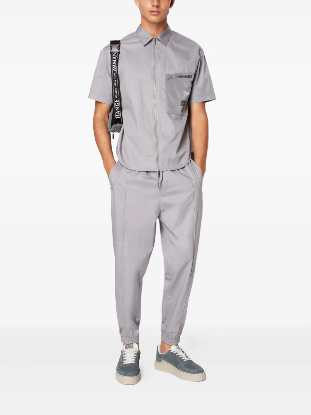Armani Exchange Broek met trekkoord en cuffs - Grijs