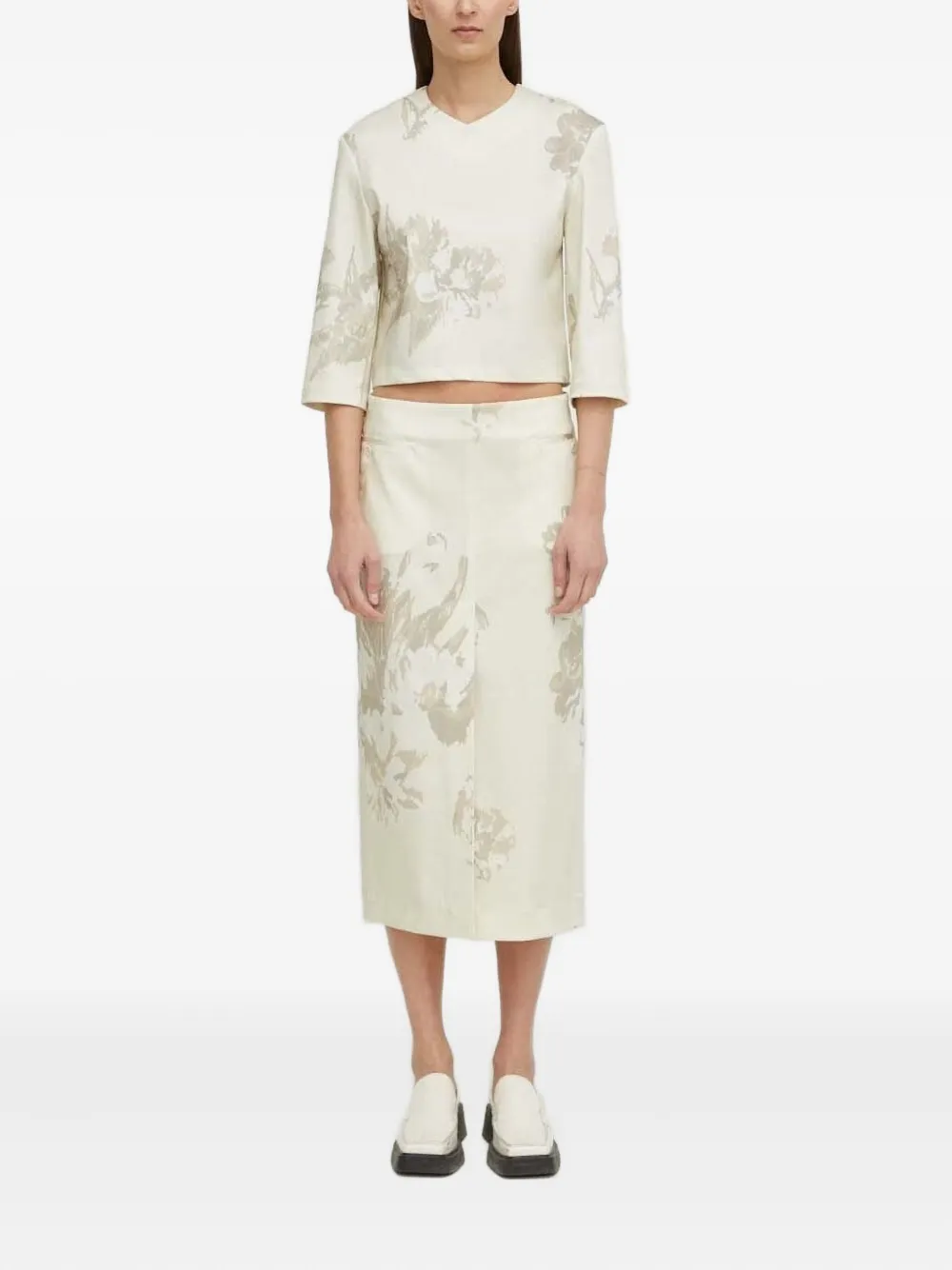 REMAIN floral-print top - Beige