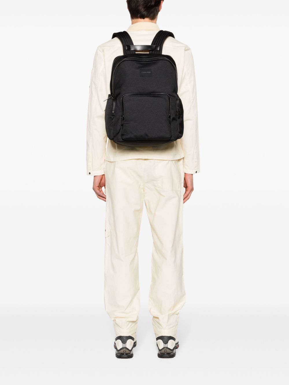 Calvin Klein logo-patch laptop backpack - Zwart