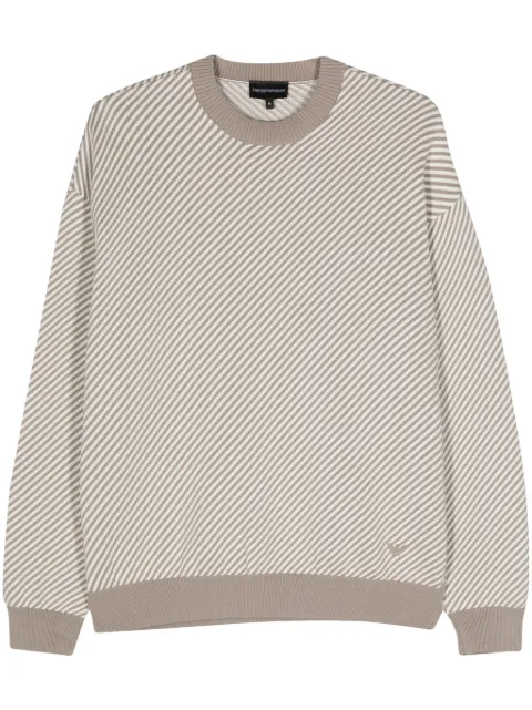 Emporio Armani striped ribbed jumper