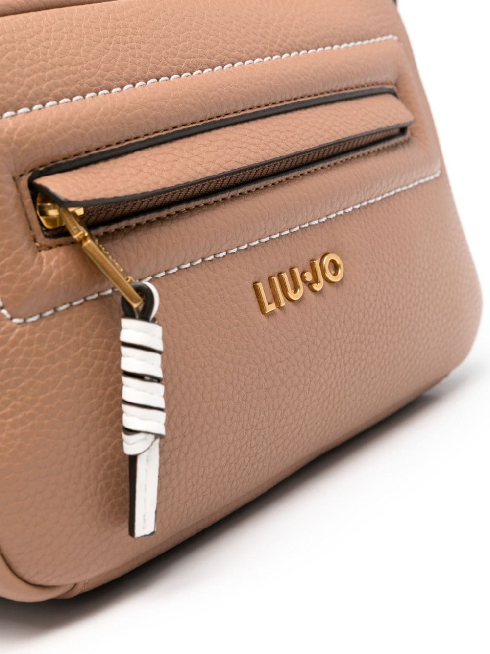 Shop Liu •jo Logo-lettering Crossbody Bag In Brown