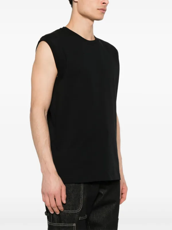 希少！　HELMUT LANG 変形タンクトップ Helmut Lang logo-print Sleeveless T-shirt | Black | FARFETCH