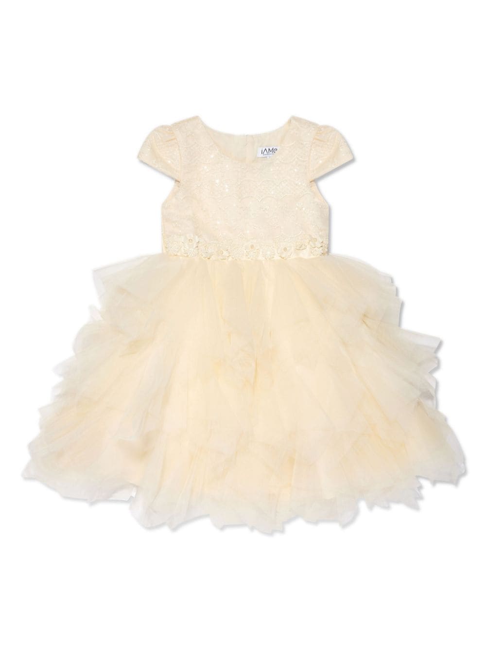 Iame Kids' Sequin-embellished Tulle Dress In Neutrals