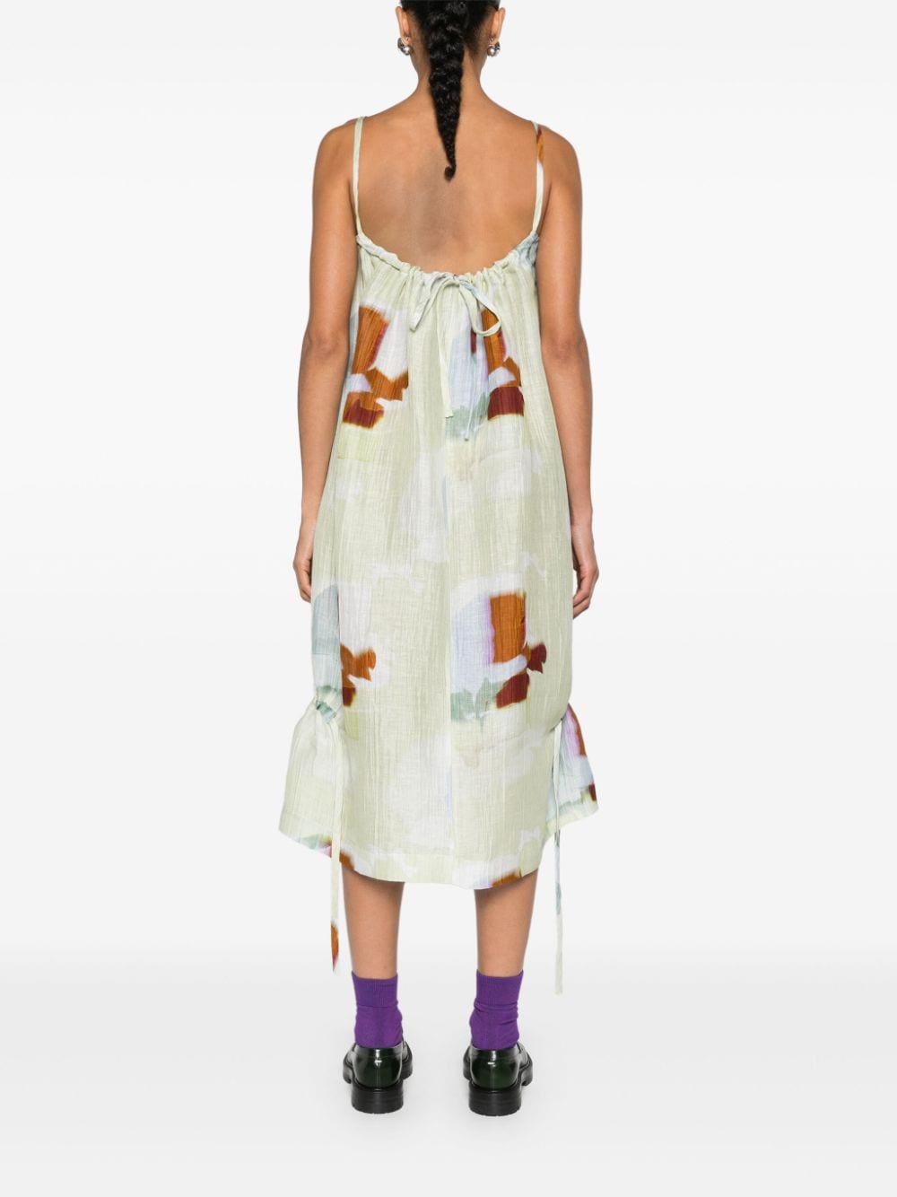 Shop Henrik Vibskov Pick Up Abstract-print Midi Dress In Green