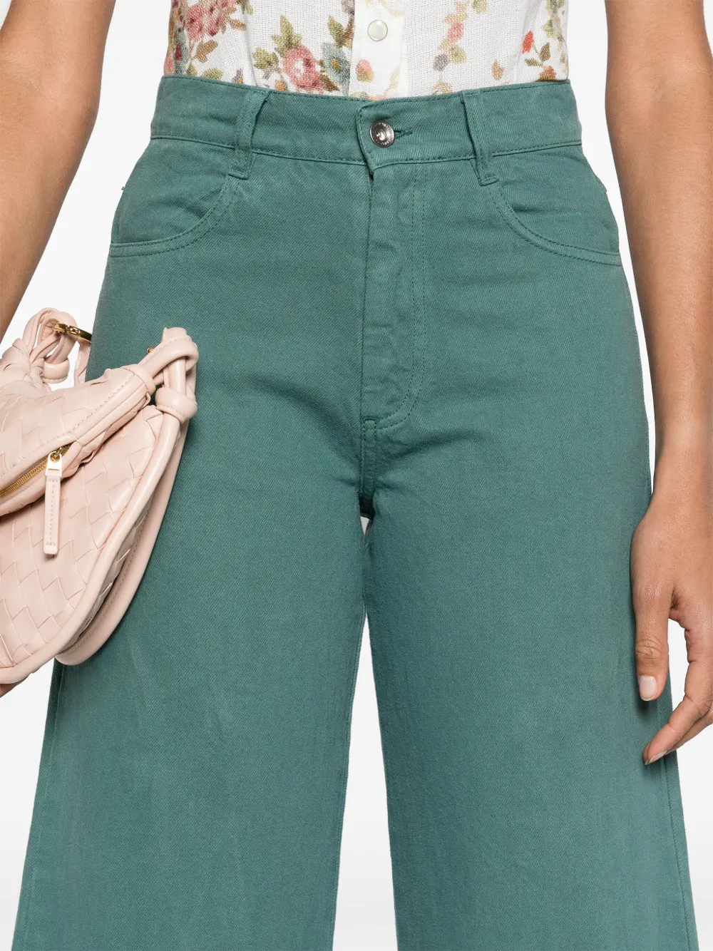 Shop Henrik Vibskov Pipette Mid-rise Wide-leg Jeans In Green