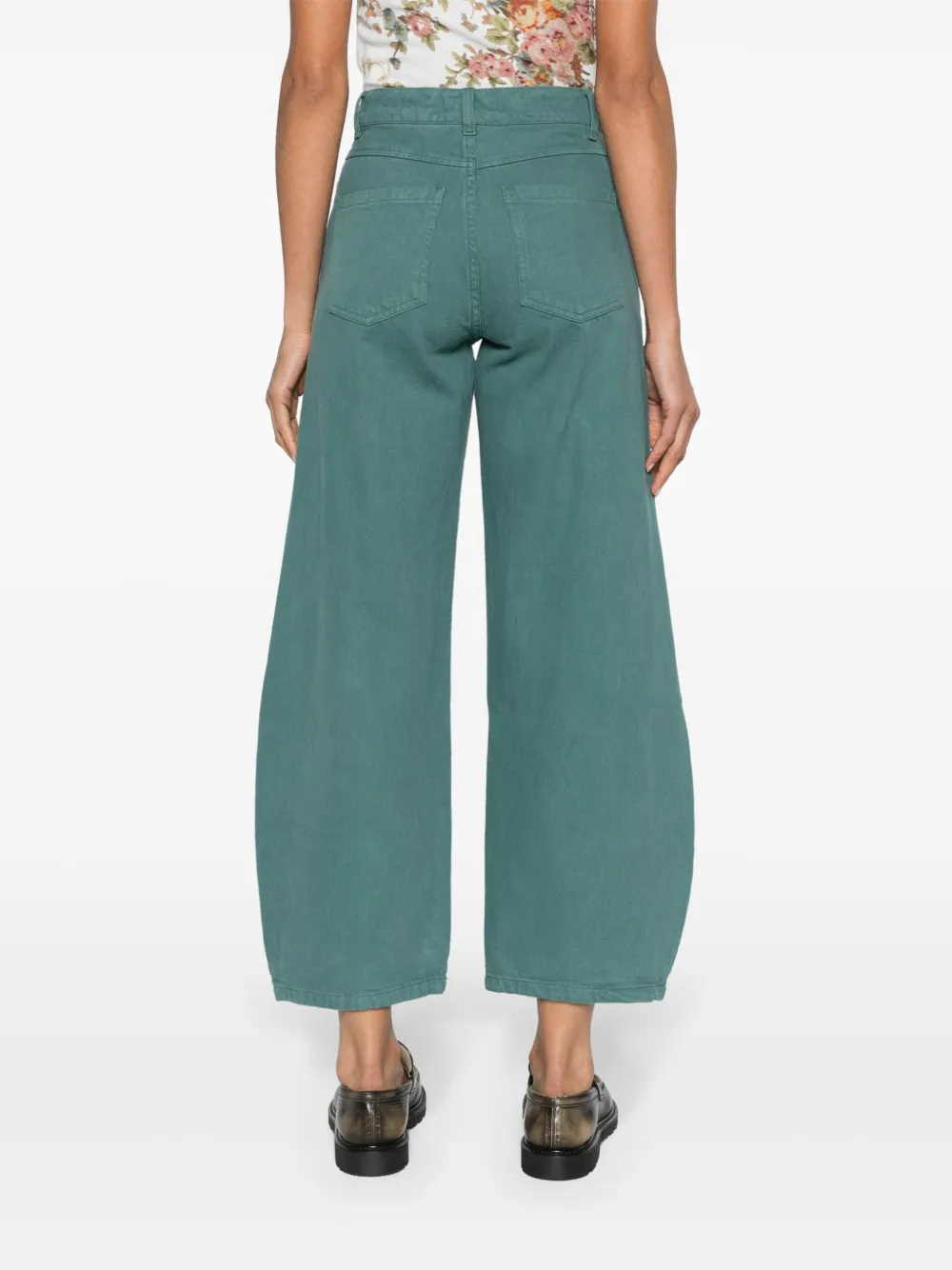 Shop Henrik Vibskov Pipette Mid-rise Wide-leg Jeans In Green