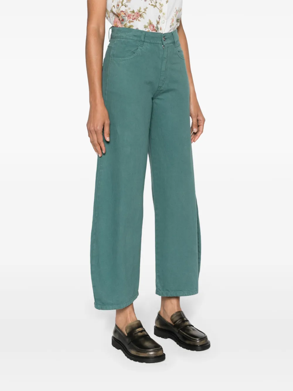 Shop Henrik Vibskov Pipette Mid-rise Wide-leg Jeans In Green