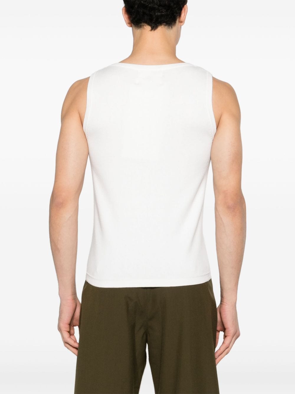 Shop Extreme Cashmere Nº333 Fine-knit Tank Top In White