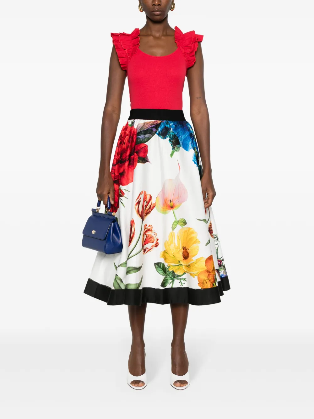 LIU JO ruched-trim sleeveless blouse - Rood
