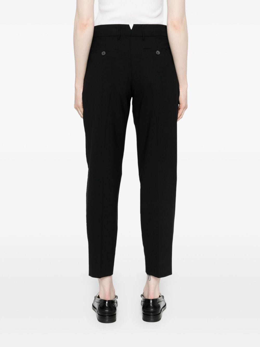 Shop Pt Torino Crepe Tailored Trousers In Black