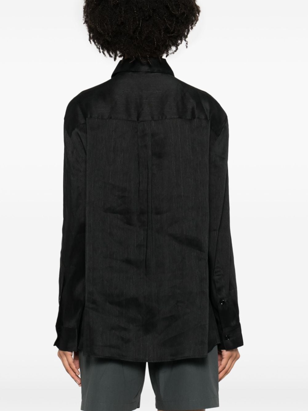 Shop Loulou Studio Canisa Oversized Shirt In Black