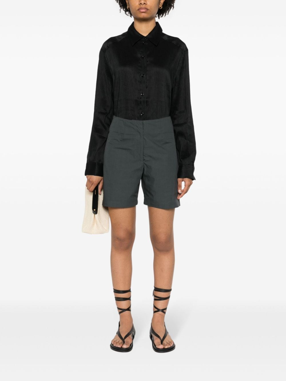 Shop Loulou Studio Canisa Oversized Shirt In Black