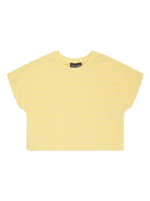 Emporio Armani Kids logo-debossed striped T-shirt