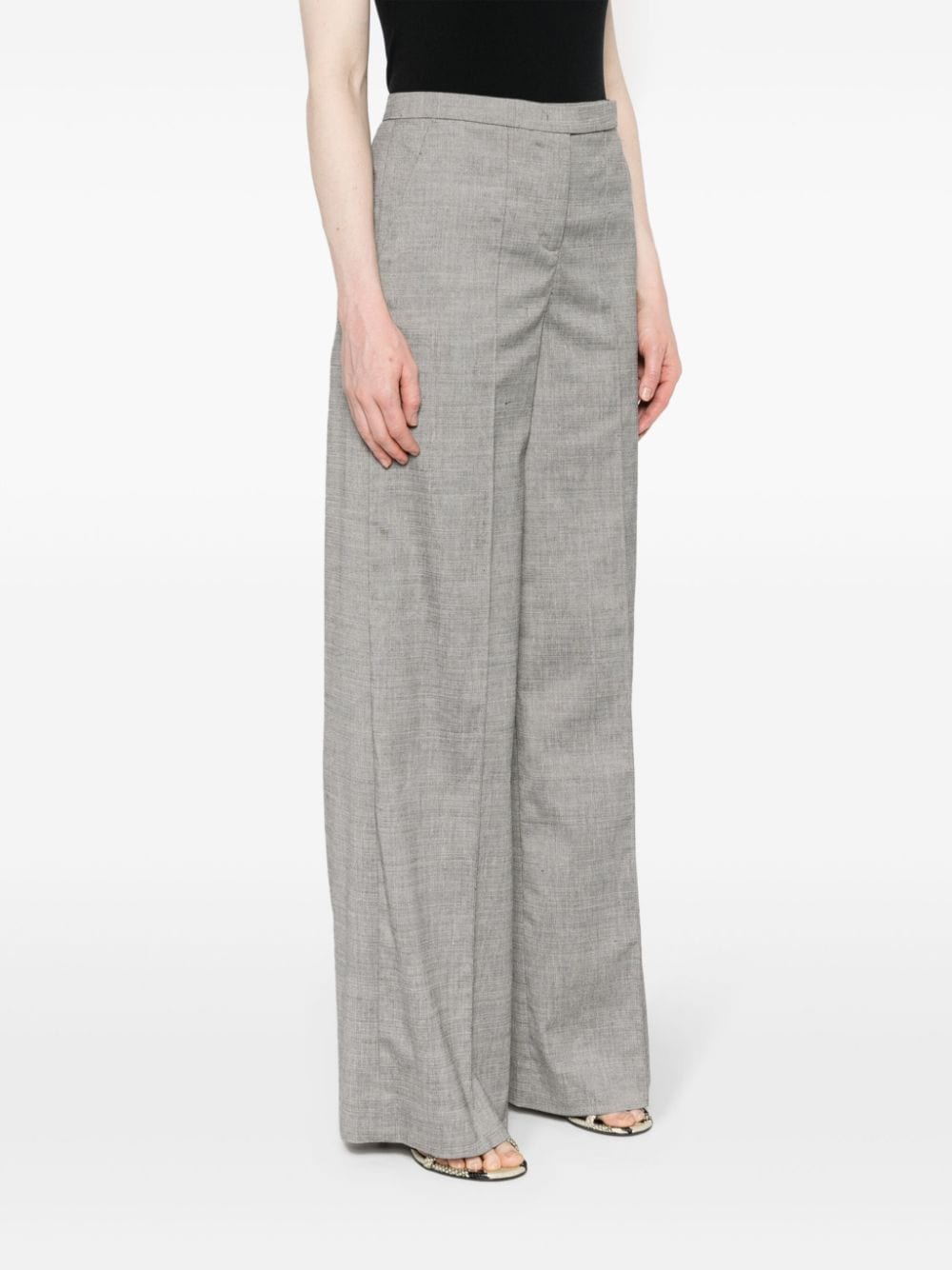 Shop Dorothee Schumacher Linen Tailored Trousers In Grey