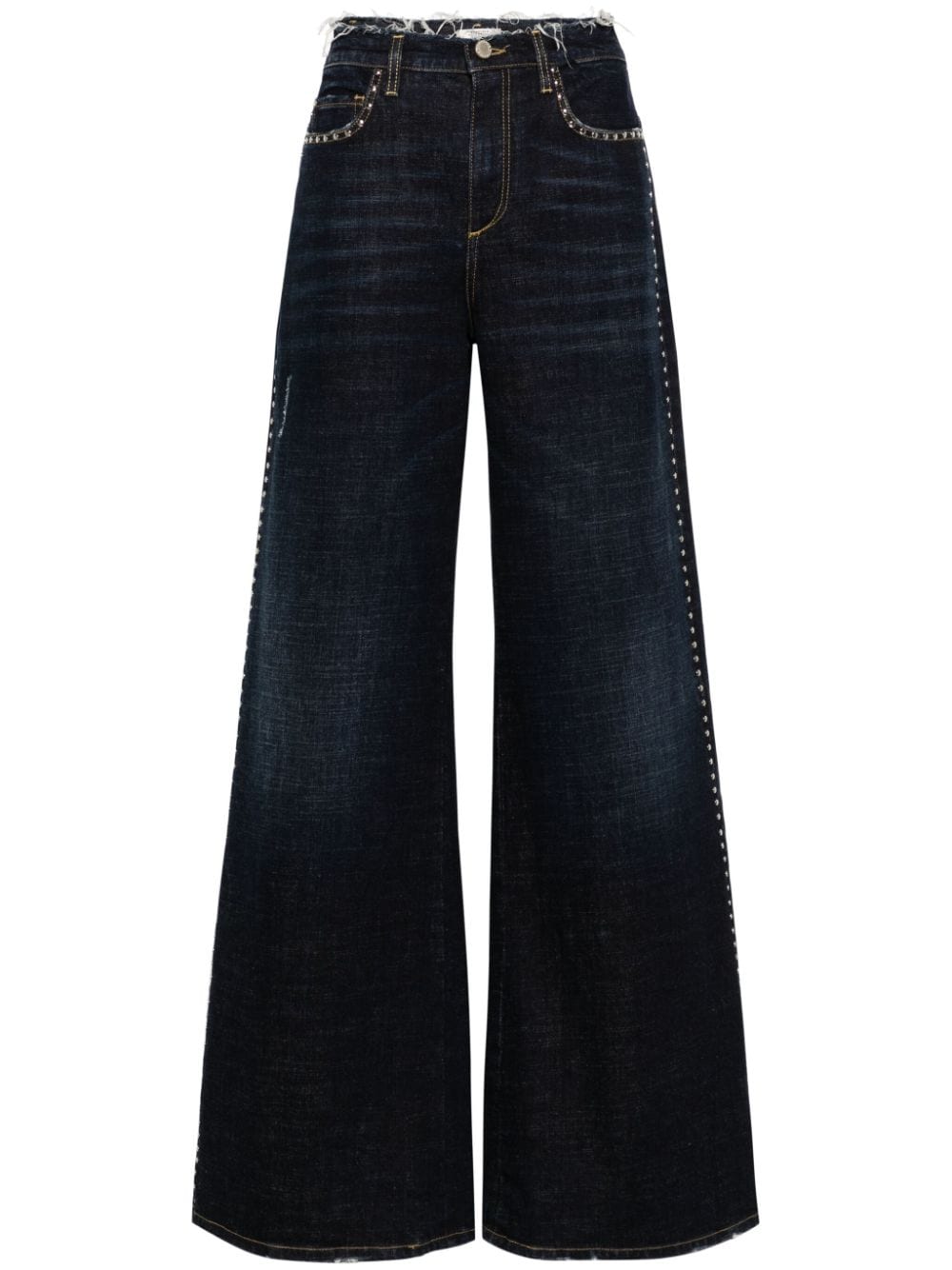 Dorothee Schumacher Stud-embellished Wide-leg Jeans In 蓝色