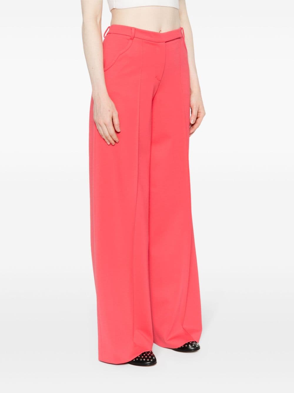 Shop Dorothee Schumacher Emotional Essence High-waist Wide-leg Trousers In Pink