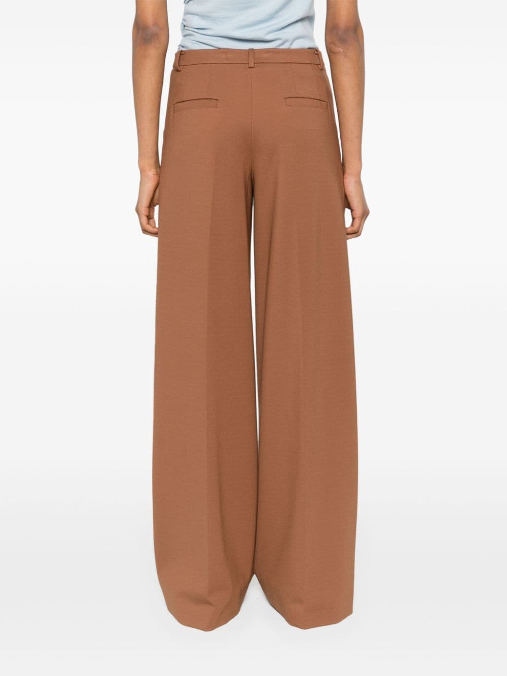 Shop Dorothee Schumacher Seam-detail Wide-leg Trousers In Brown