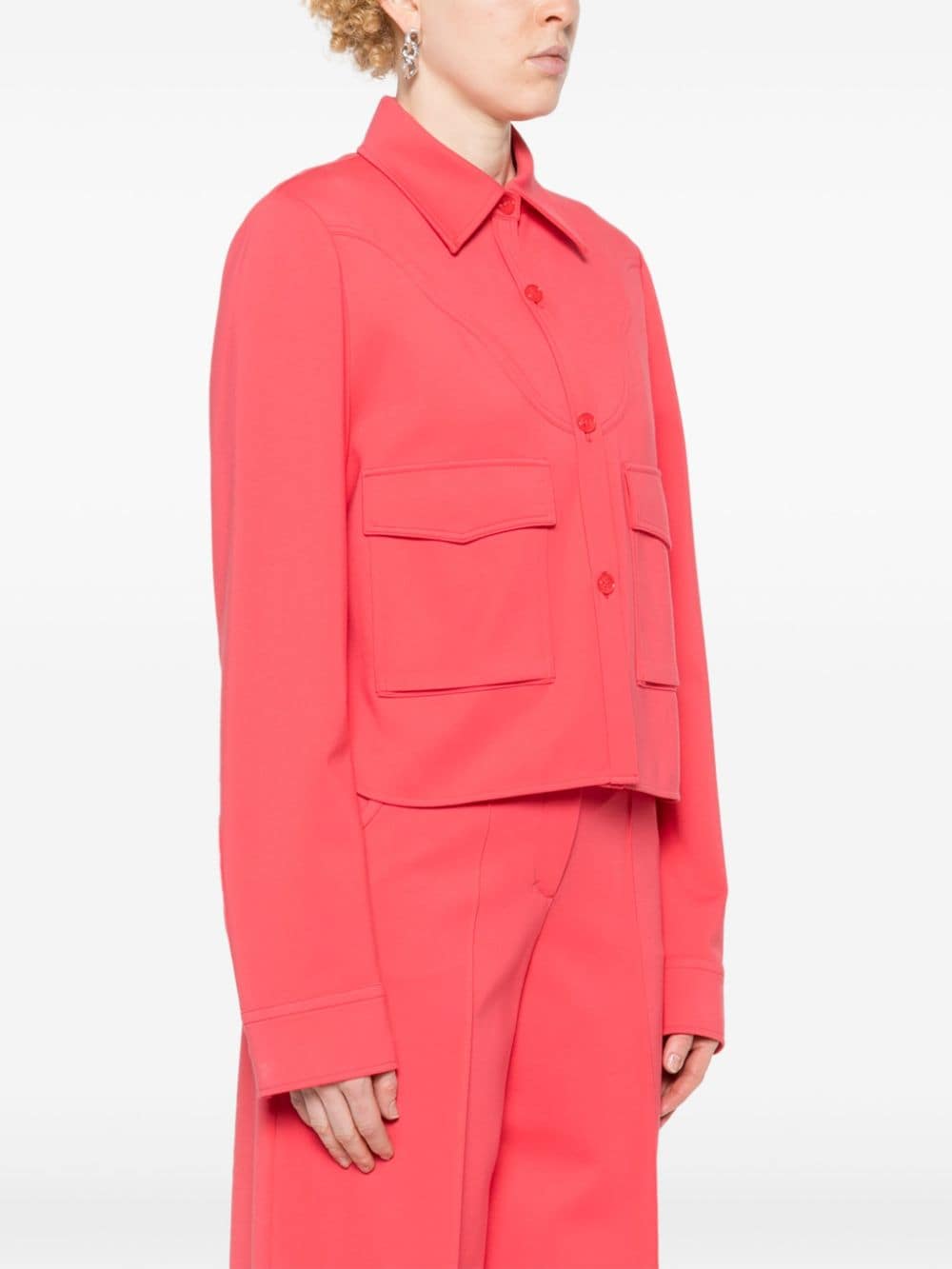 Shop Dorothee Schumacher Yoke-detail Shirt Jacket In Pink