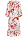 Dorothee Schumacher floral-print linen midi dress - Neutrals