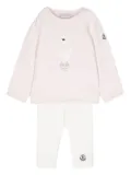 Moncler Enfant logo-appliqué two-piece set - Pink