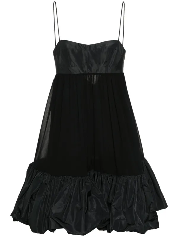 panelled ruffle mini dress in black Zimmermann Ruffled Paneled Point D'esprit And Lace Mini Dress In Black