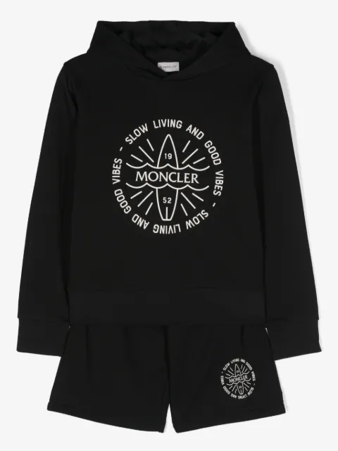 Moncler Enfant rubberised-logo shorts set