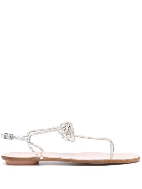 Aquazzura Capri Nights flat leather sandal Women