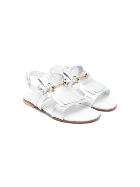 MONTELPARE TRADITION fringed leather sandals