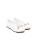 MONTELPARE TRADITION horsebit-detail leather ballerina shoes - White