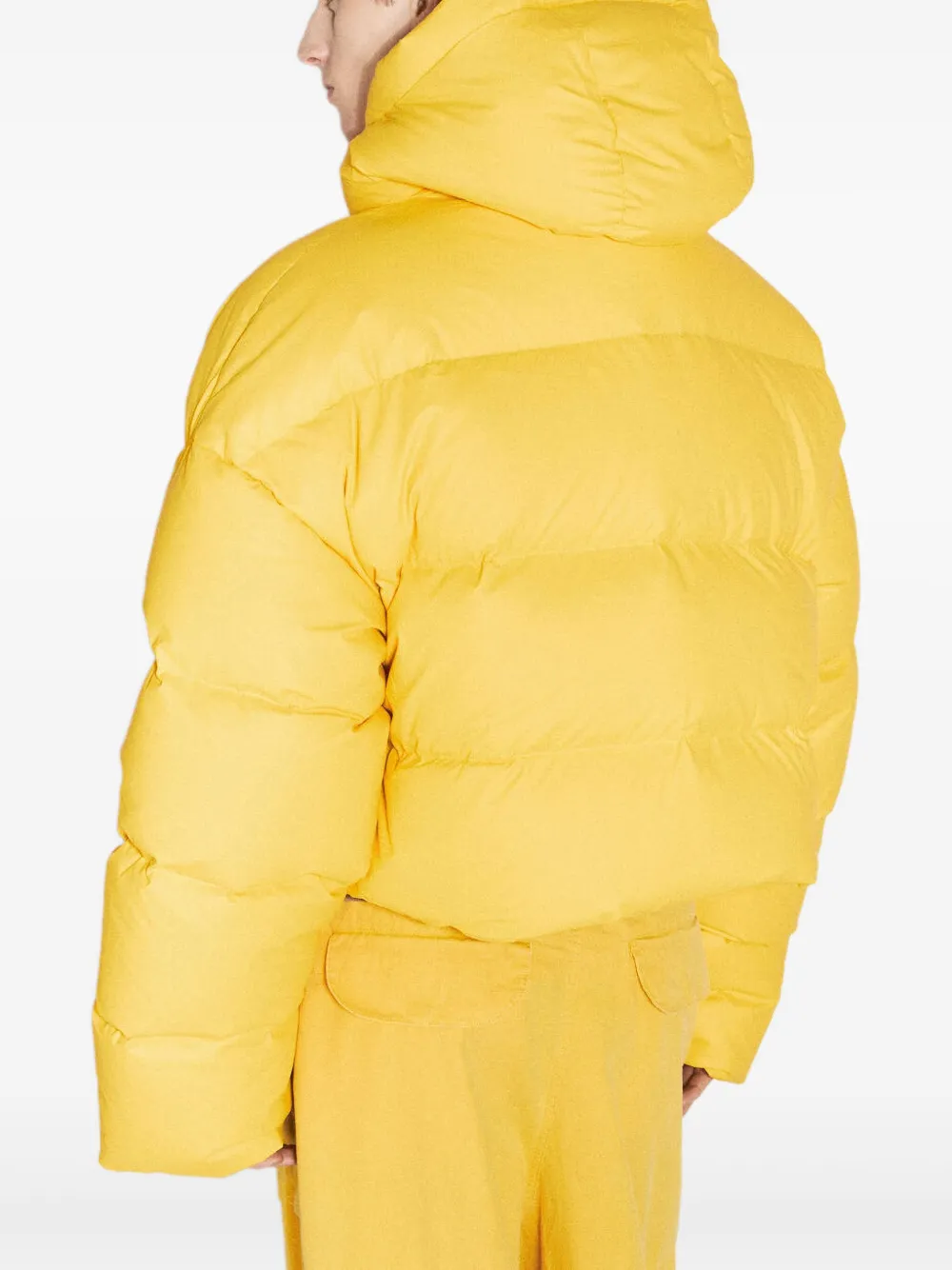 Entire Studios Mml Hooded Puffer Jacket In Yellow