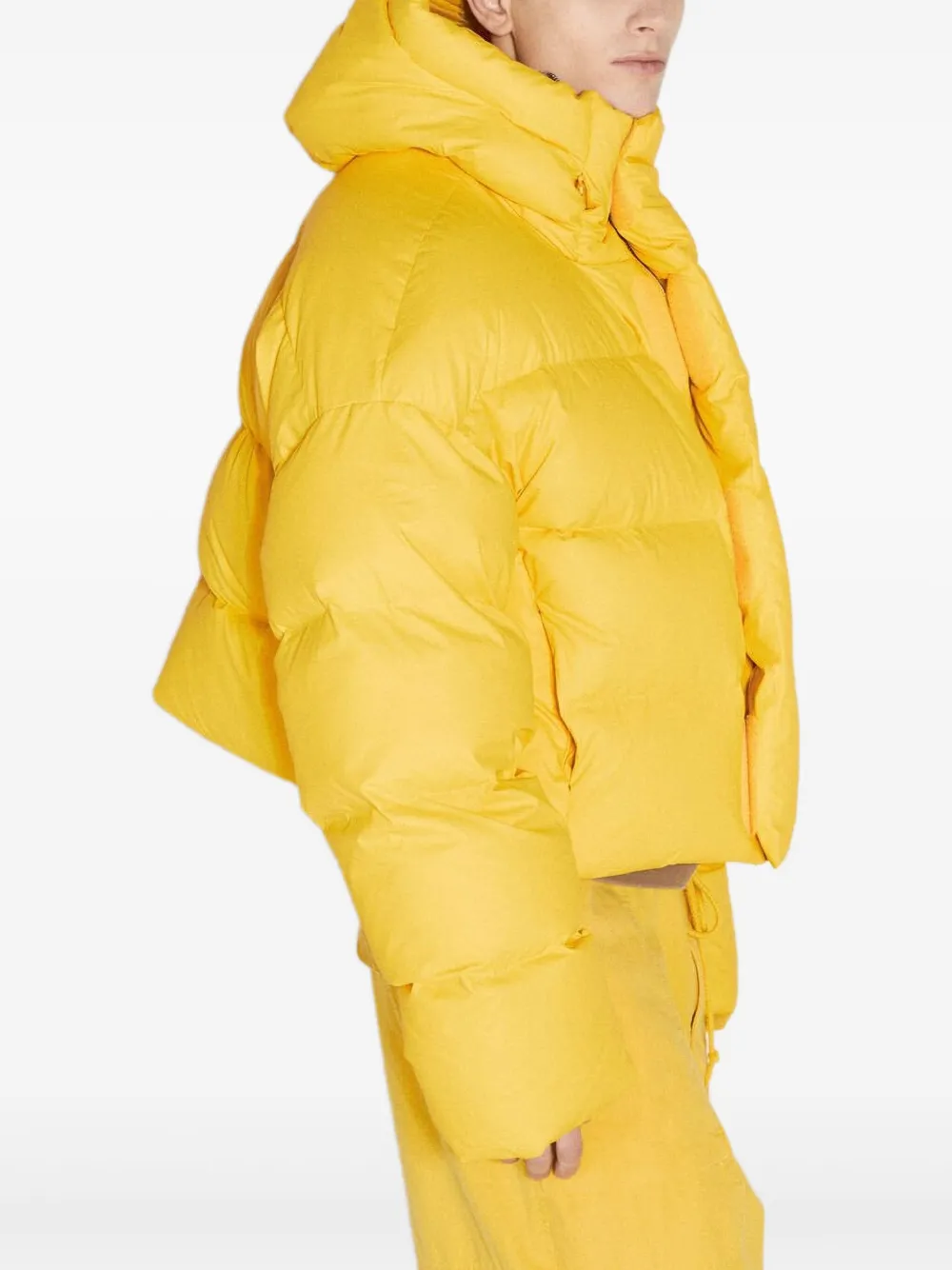Entire Studios Mml Hooded Puffer Jacket In Yellow