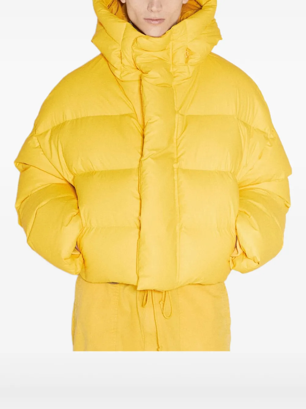 Entire Studios Mml Hooded Puffer Jacket In Yellow