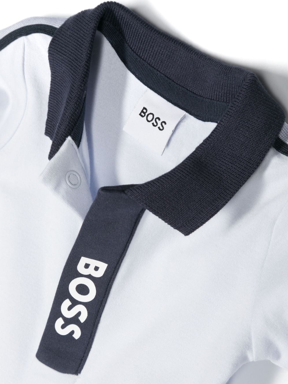 BOSS Kidswear Katoenen pyjama met logoprint Blauw