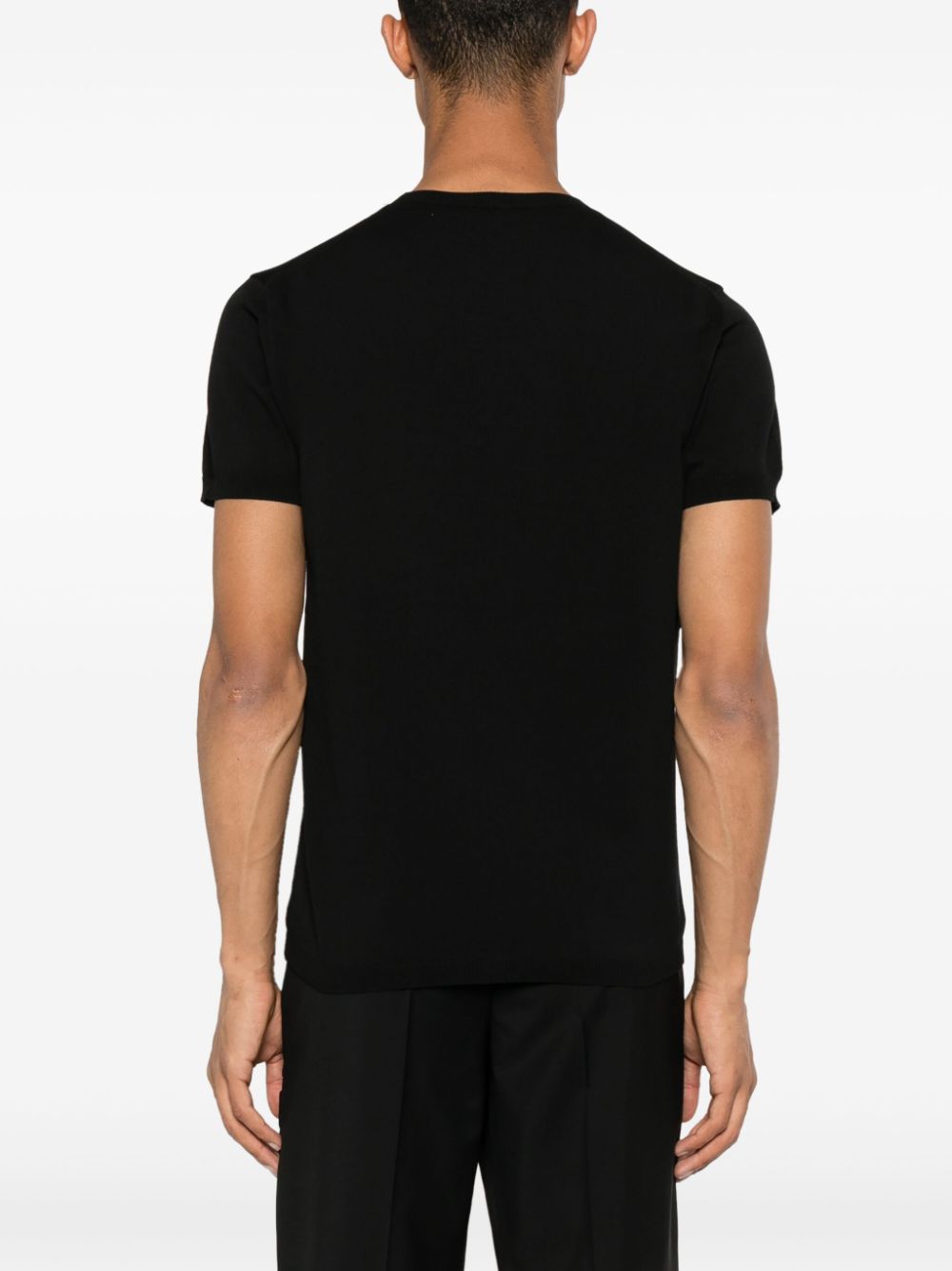 Alexander McQueen logo-embroidered knitted T-shirt Men