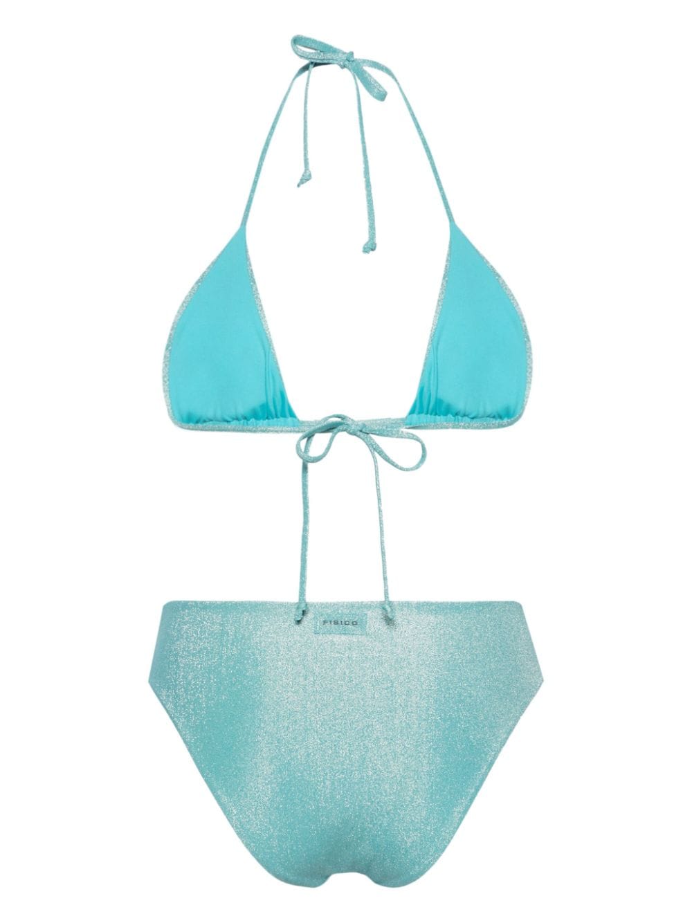 Shop Fisico Lurex Triangle Bikini In Blue