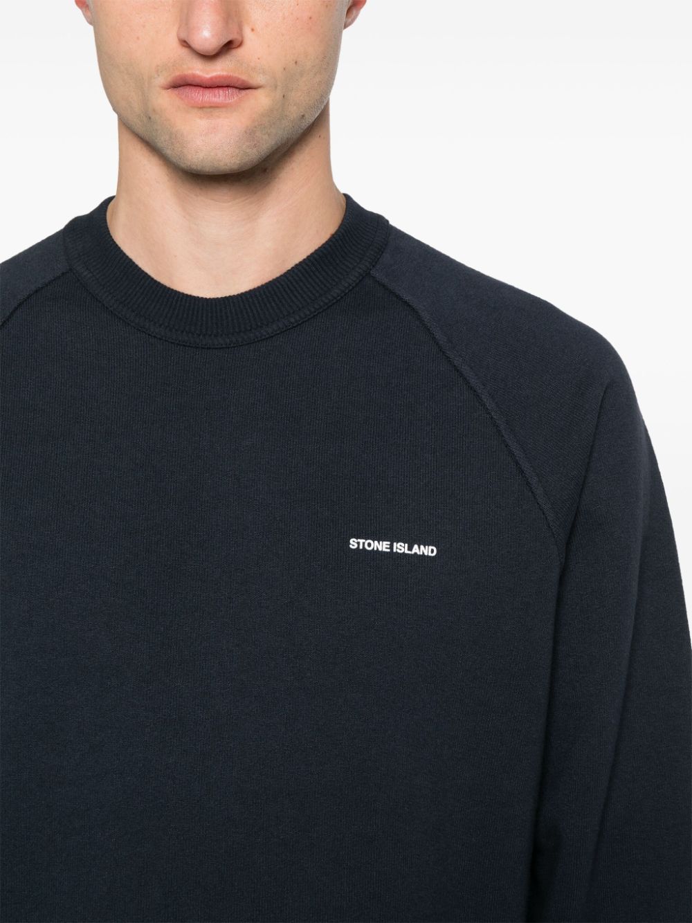 Stone Island Sweater met logoprint Blauw
