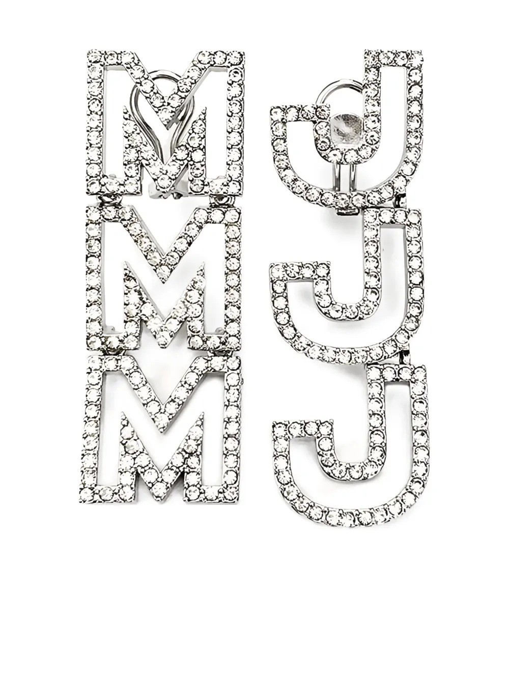 Marc Jacobs aretes con detalles de cristal MJ | plateado | Image 1