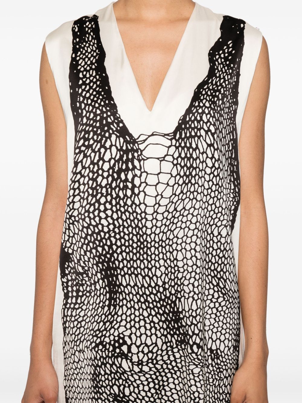 Shop Sportmax Egeria Mesh-print Maxi Dress In Neutrals