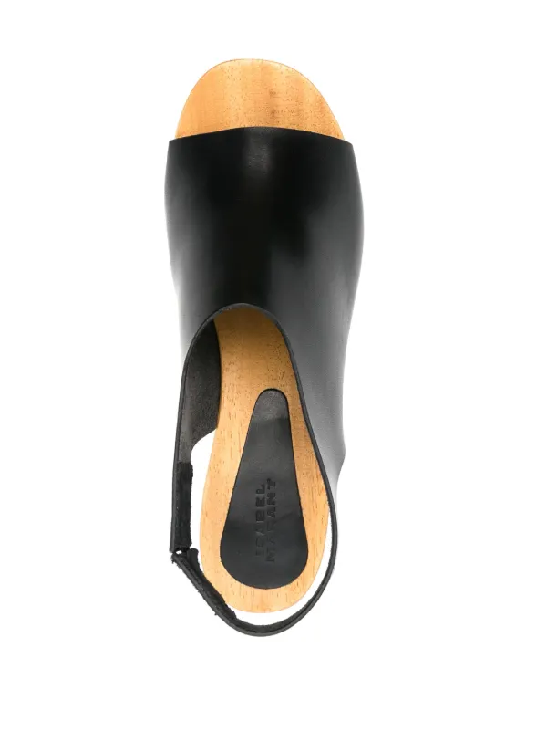 ISABEL MARANT 50mm Okya Leather Clogs | Black | FARFETCH JO