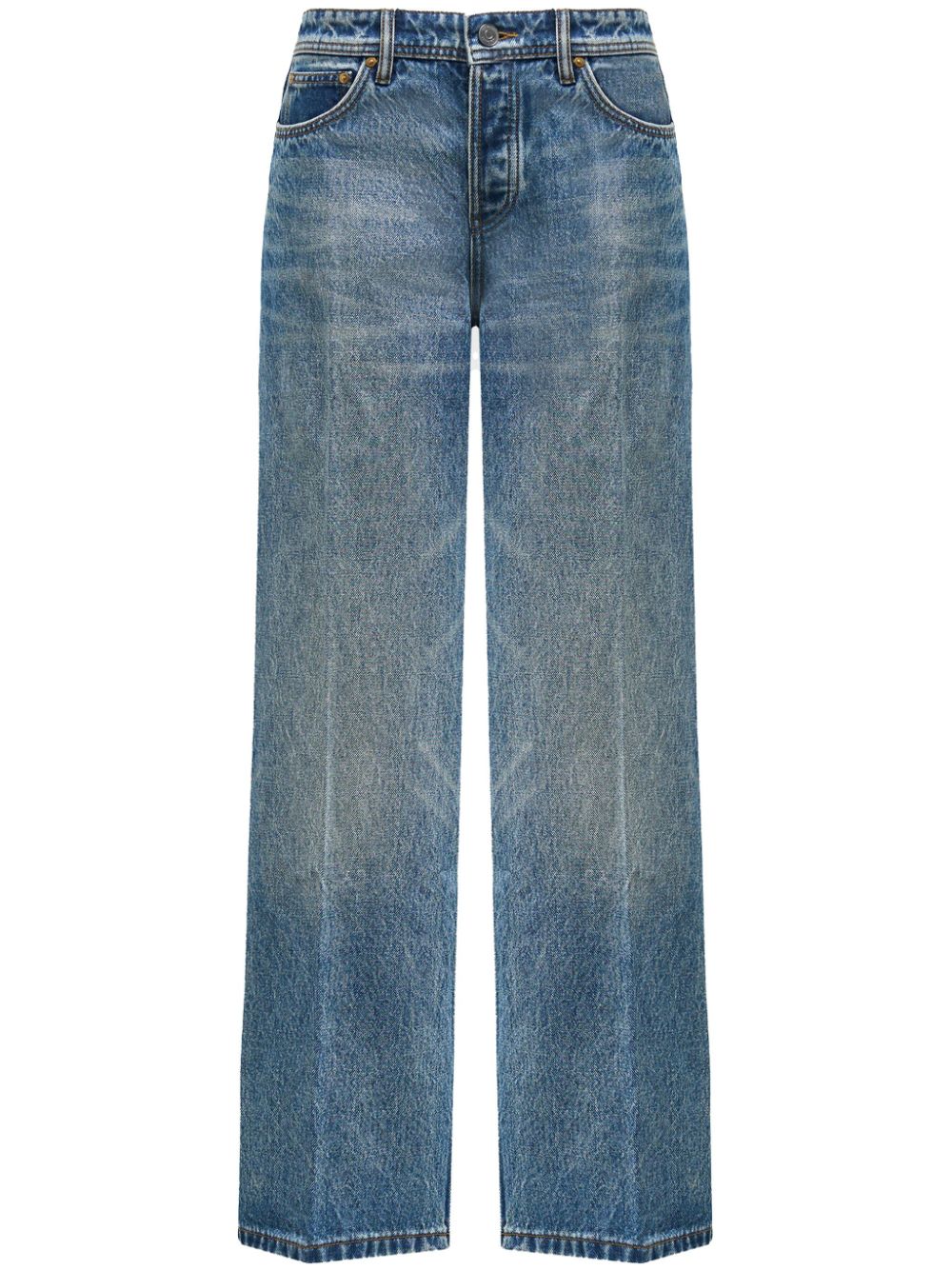 12 STOREEZ 432 jeans met wijde pijpen Blauw