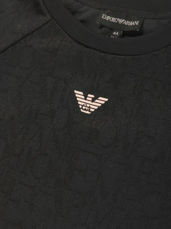 Emporio Armani Kids logo-jacquard Cropped Sweatshirt | Blue