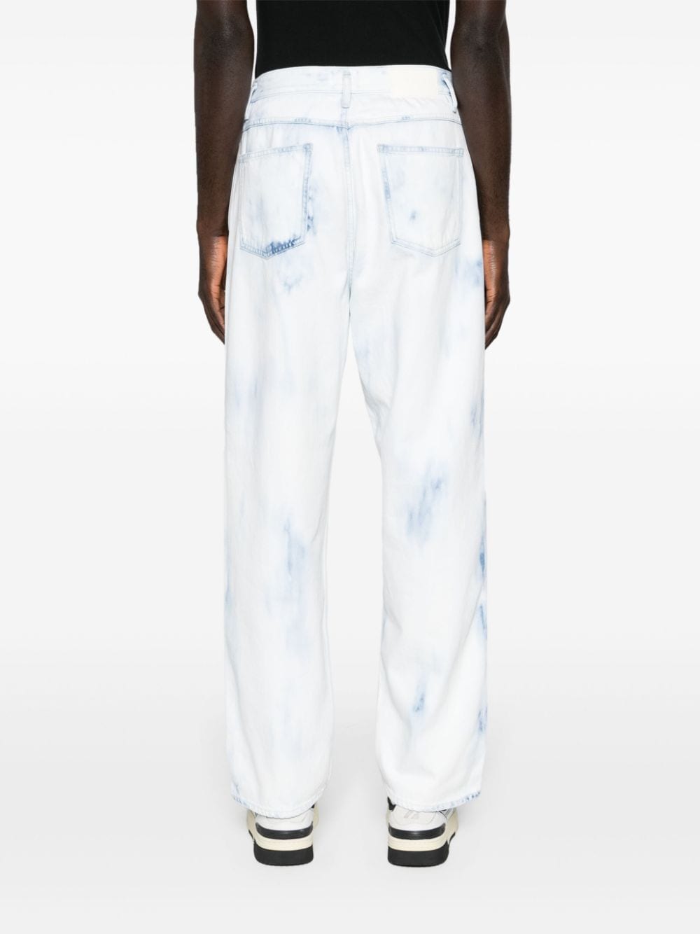 Shop Closed Bleached Straight Jeans In Blue