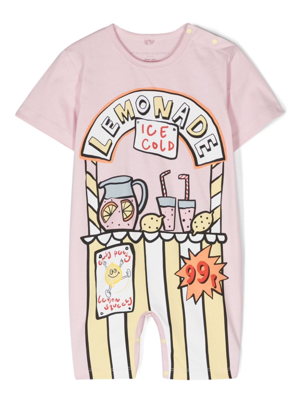 Stella Mccartney Babies' Candy Floss Stand Cotton Romper In Pink
